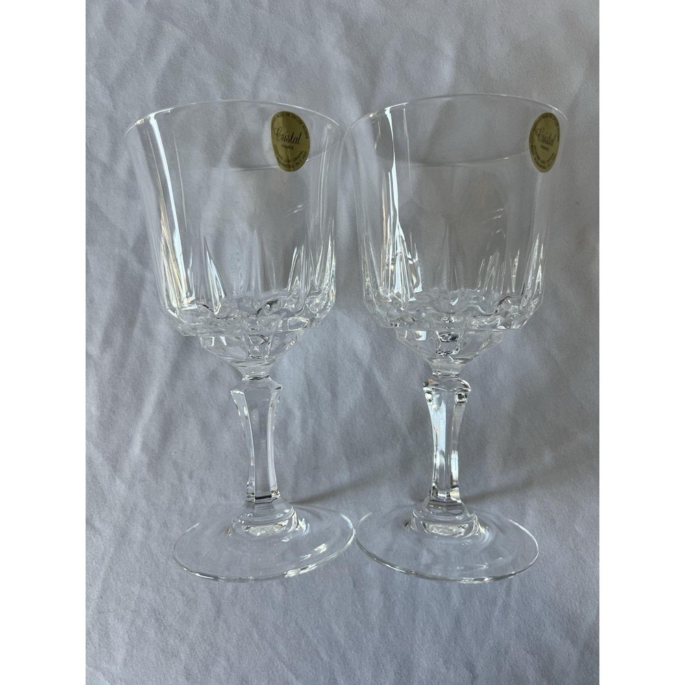 Vintage Salem French Crystal Water Glasses- Cristal Pattern, Set of 2‎